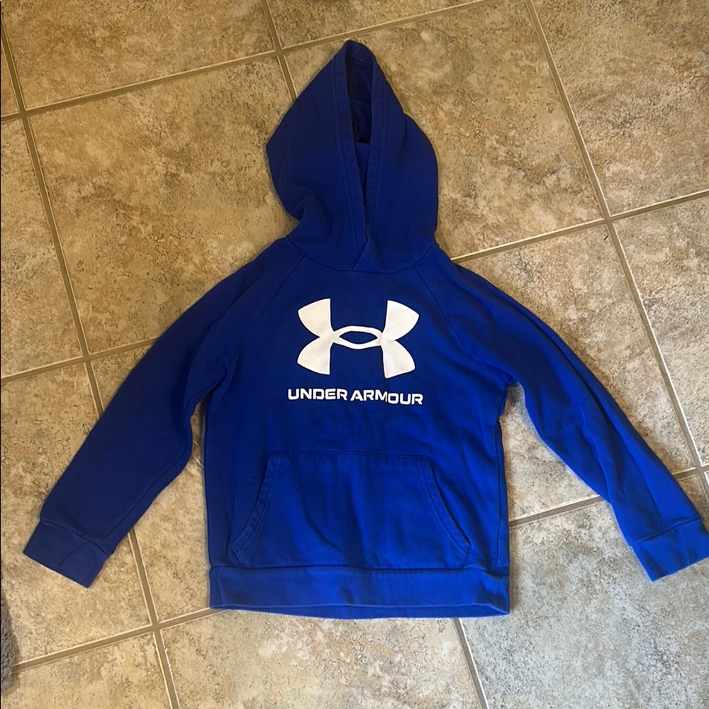 Under Armour Royal Blue Hoodie with White Logo